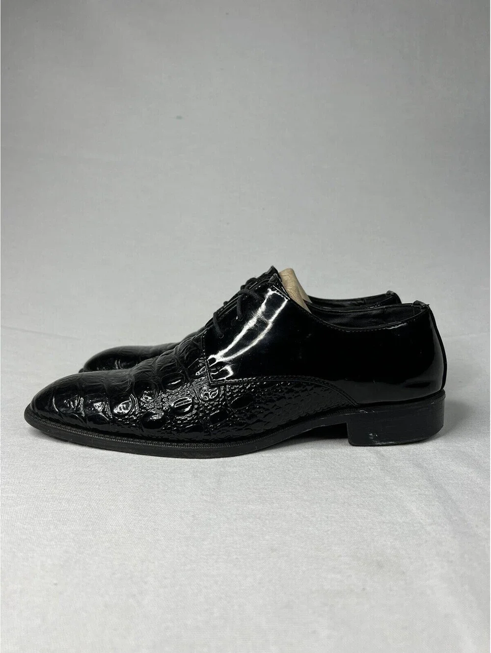Bolano Men’s Dress Shoes Simpson-000 Black Crocodile Print Size 7.5